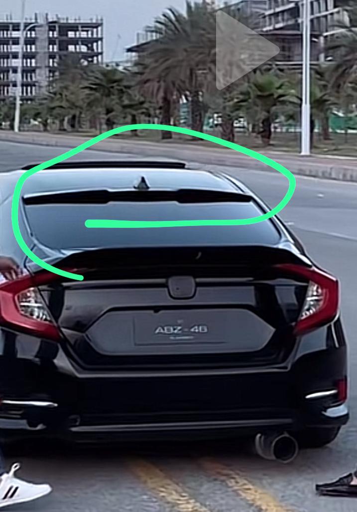 Honda Civic X Abs Plastic Roof Spoiler (non painted )