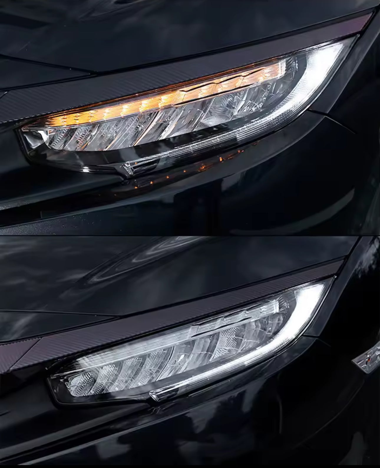 Honda Civic X Facelift style headlights.