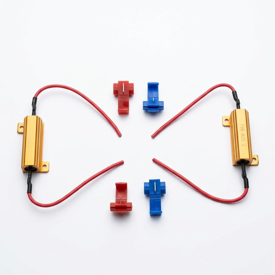 50W 6Ω LED Load Resistor Wiring Harness | Anti Hyper Flash Error Canceller (Pair)