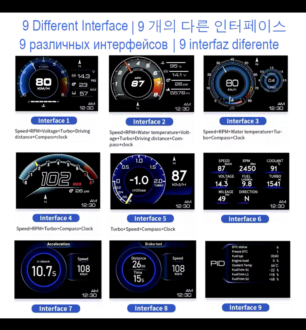 Car Head Up Display OBD2 Smart Car HUD - F15