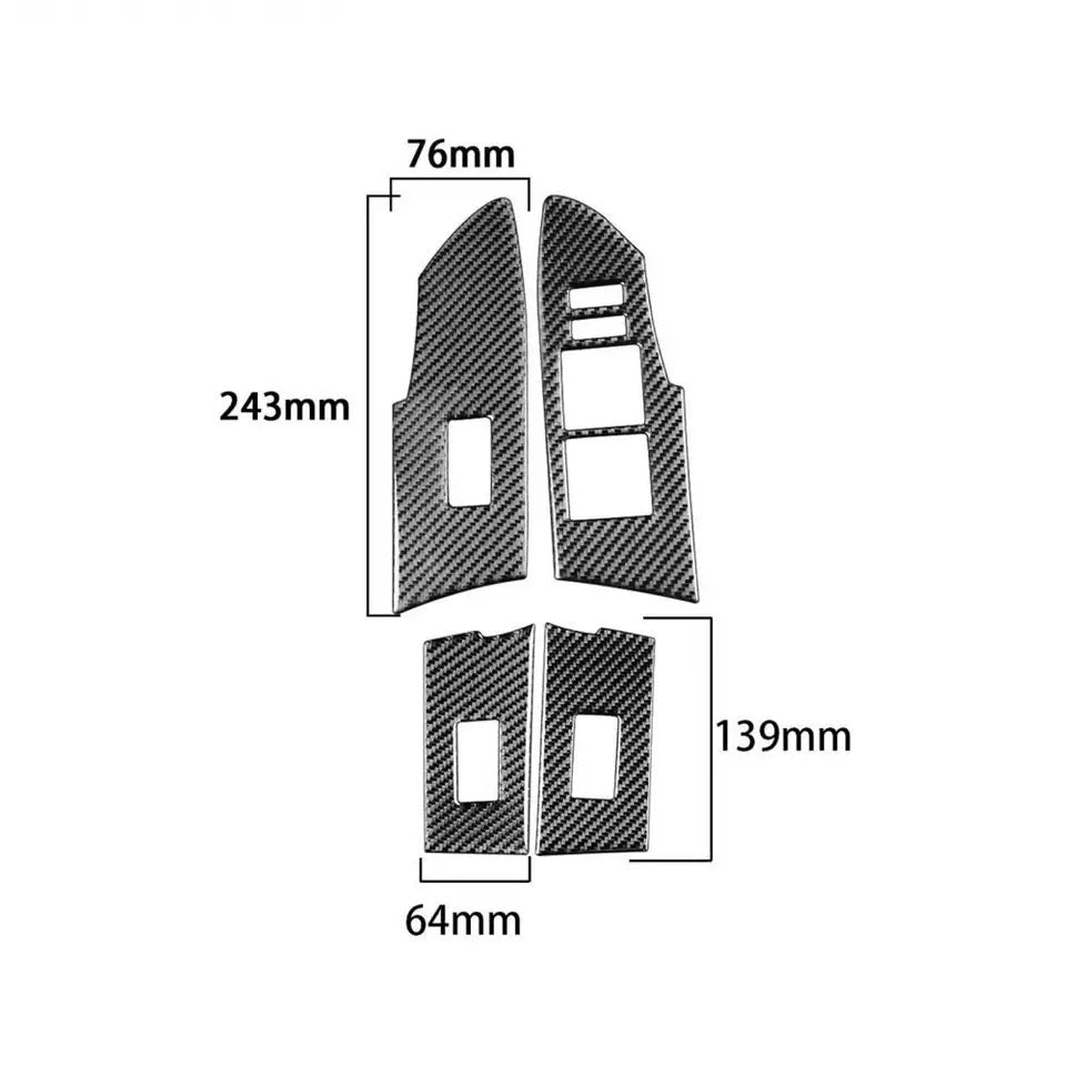 Toyota Corolla 2015-22 window Switch Button Pannel Carbonfiber Trim