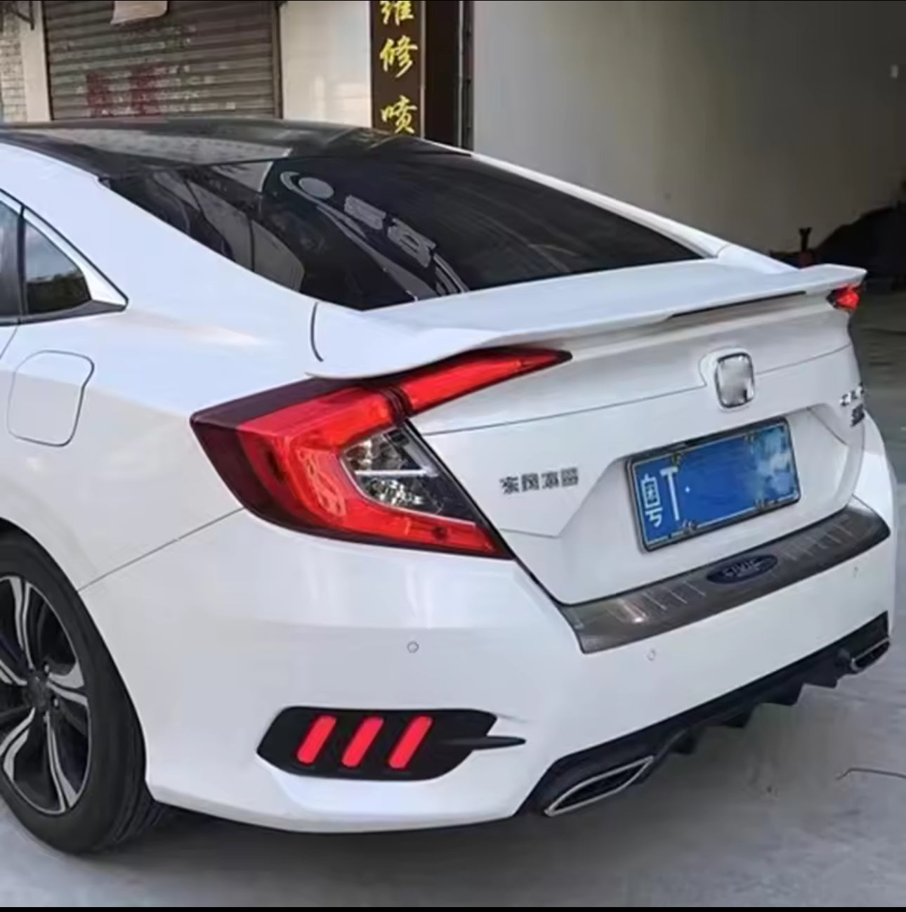 Honda Civic X Rs Down Wing Style Spoiler Abs Plastic