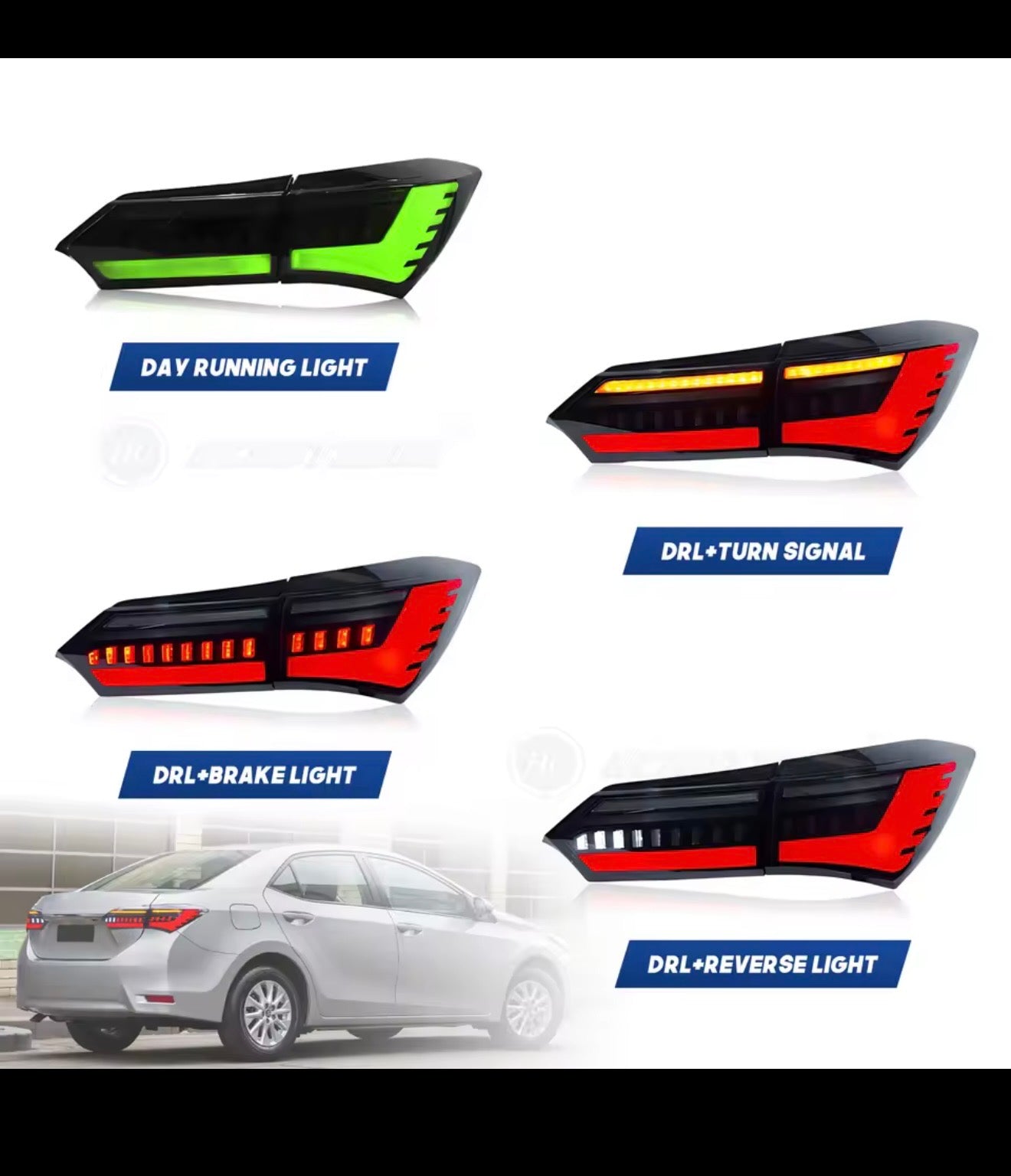 Toyota Corolla RGB LED Taillights | Dynamic Sequential | 2014–2018
