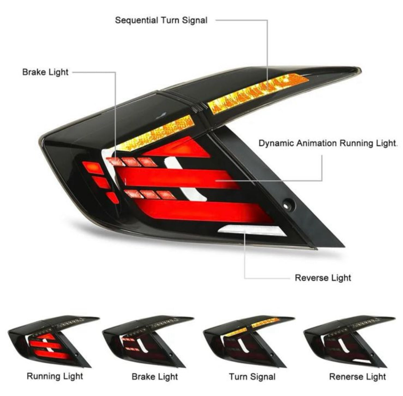 Honda Civic X Mugen Taillights