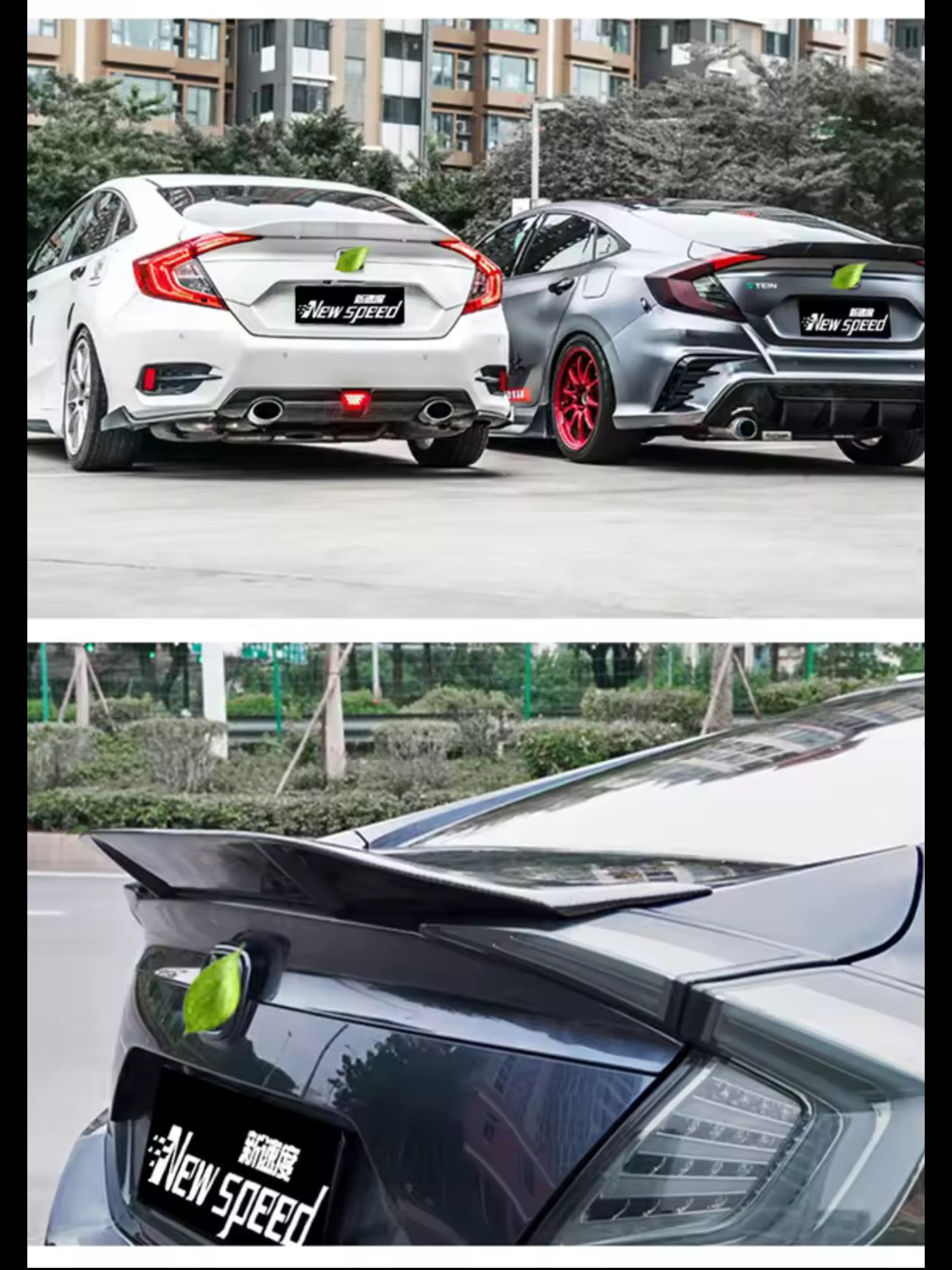 Honda Civic x Ducktail Spoiler Short Style Abs Plastic