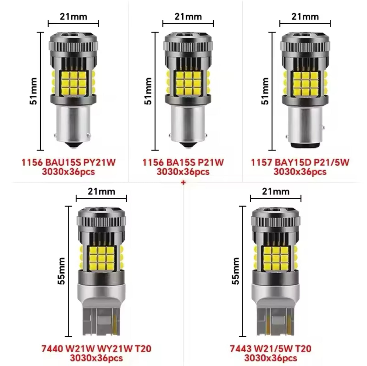 New Canbus Bright Led Indicator Bulbs - 2Pcs