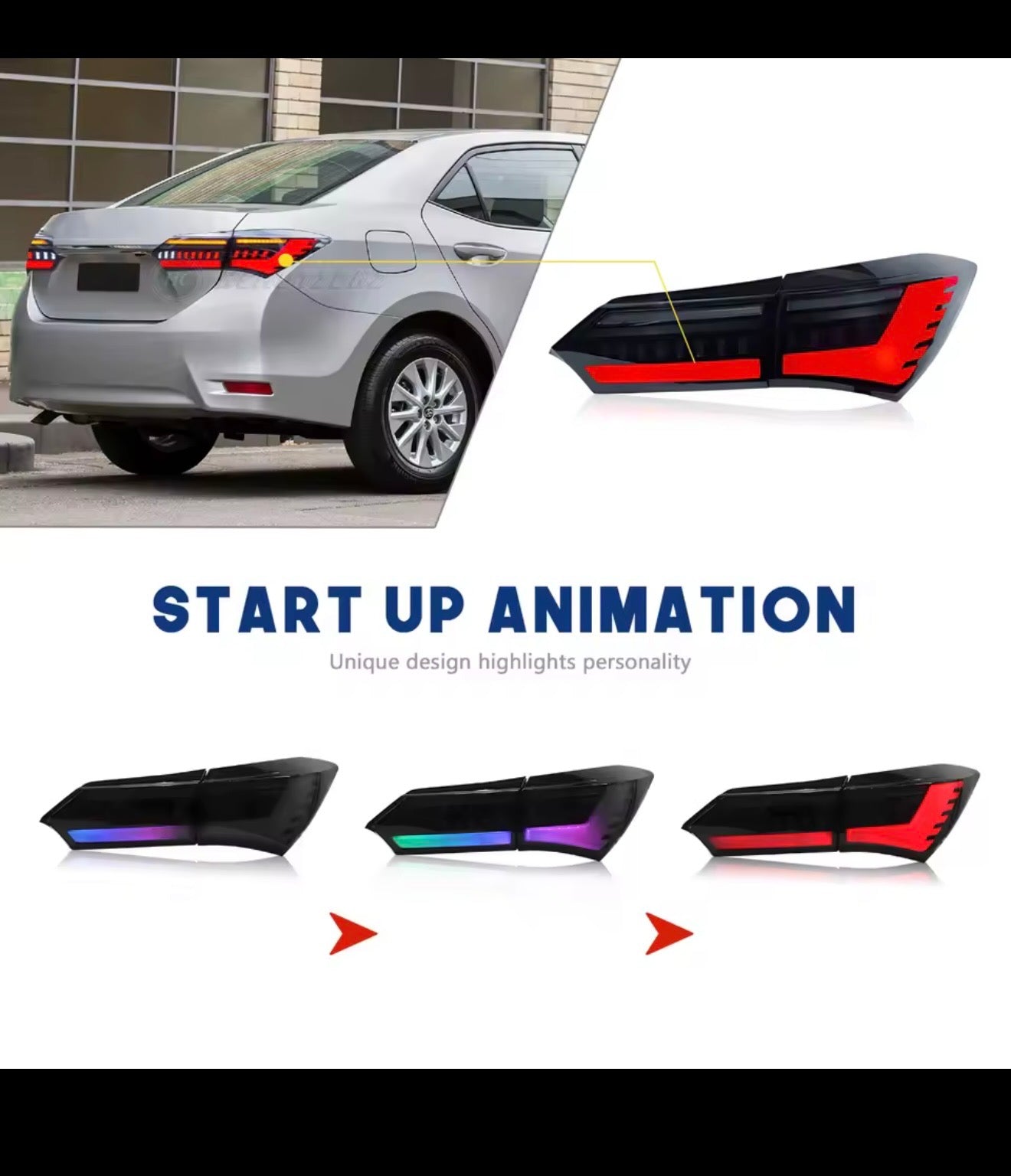 Toyota Corolla RGB LED Taillights | Dynamic Sequential | 2014–2018