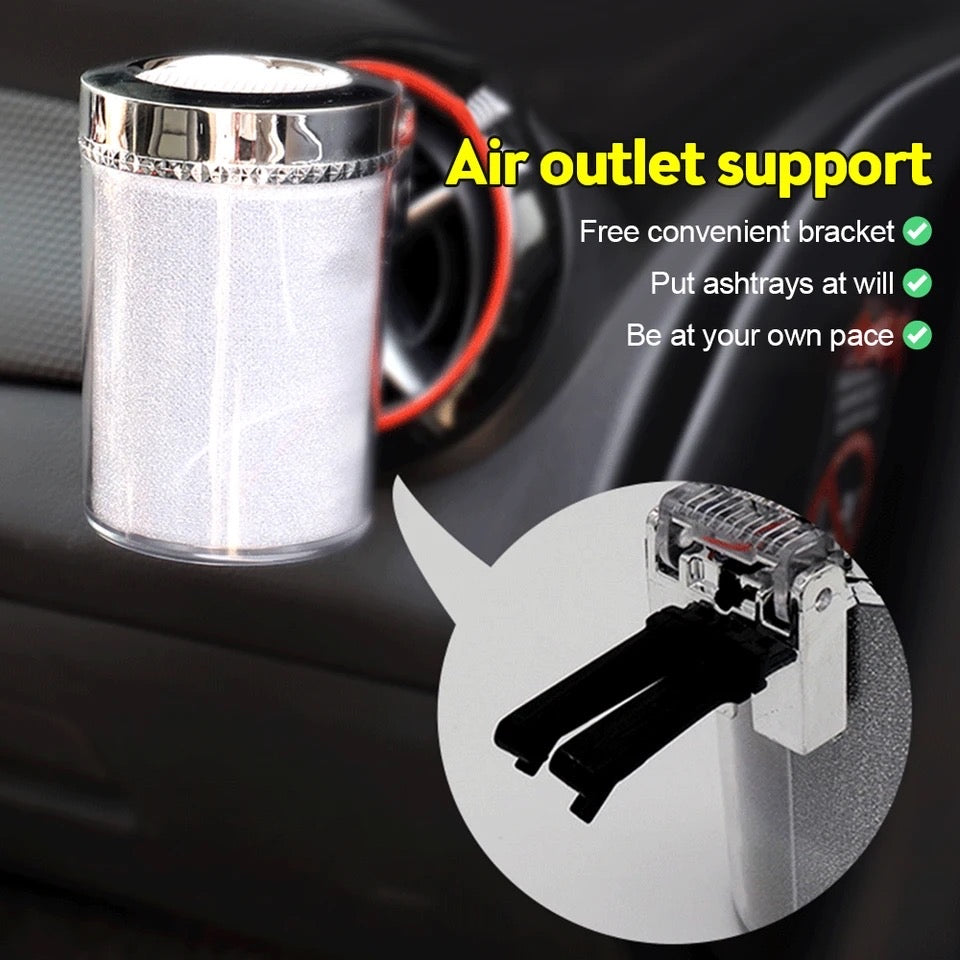 Car Ashtray Portable LED Lamp Smoke Cigarette Ash Holds
