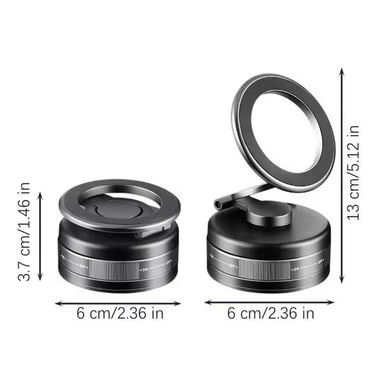 Magnetic Vacuum Car Phone Holder – 360° Rotatable Dashboard Mount