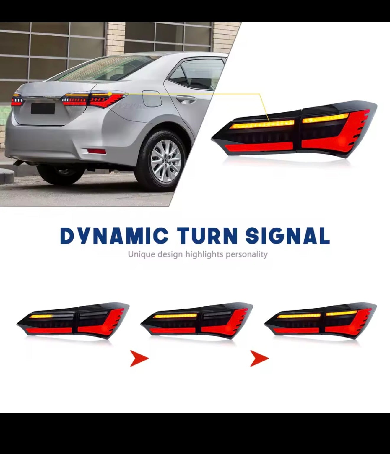 Toyota Corolla RGB LED Taillights | Dynamic Sequential | 2014–2018
