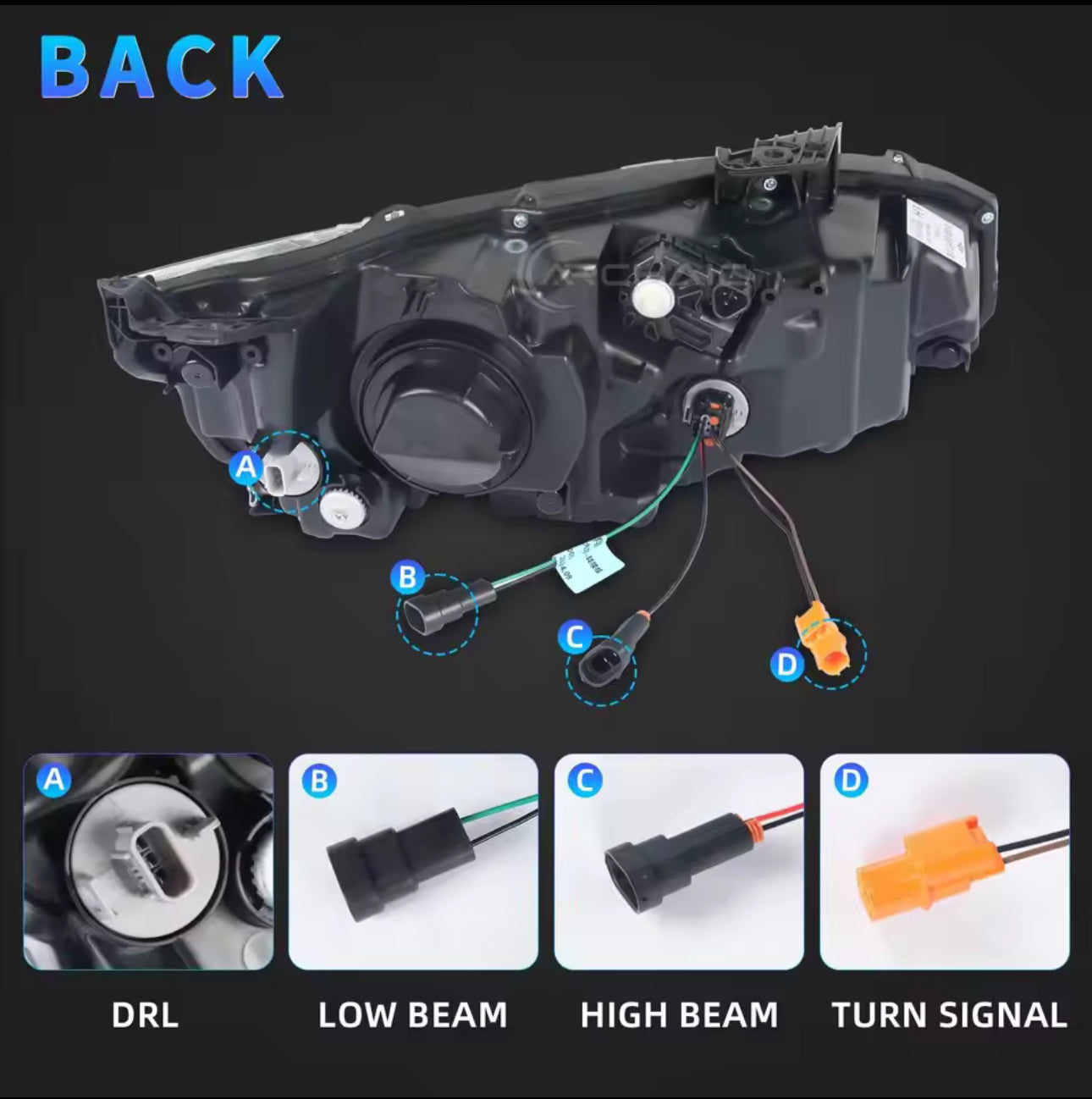 Honda Civic X Audi style RGB headlights.