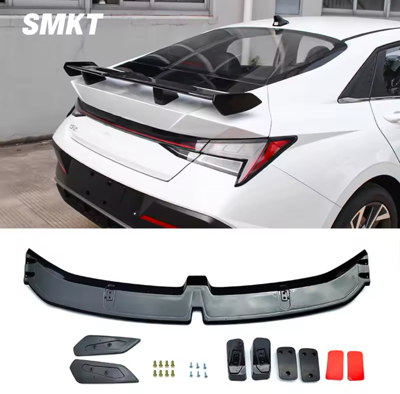 Hyundai Elantra Hybrid 2025 N line spoiler.