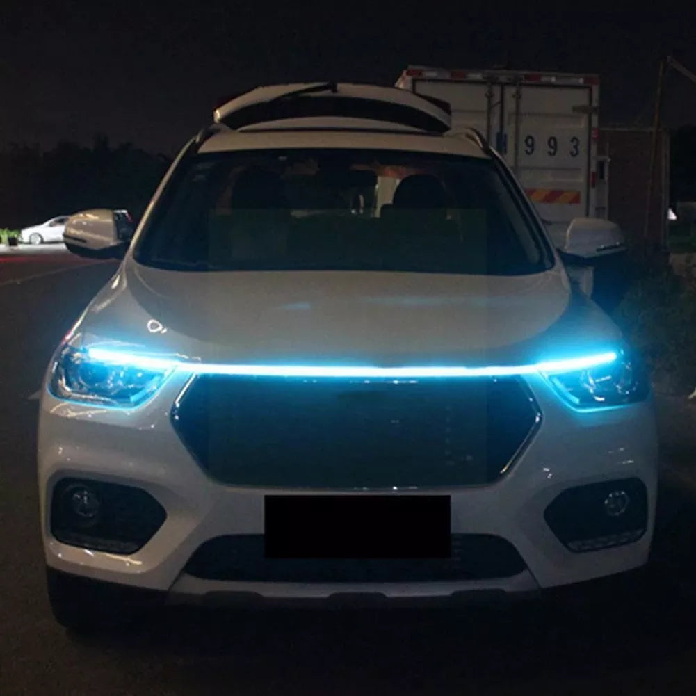 Car Hood LED Daytime Running Light Strips Flexible Waterproof