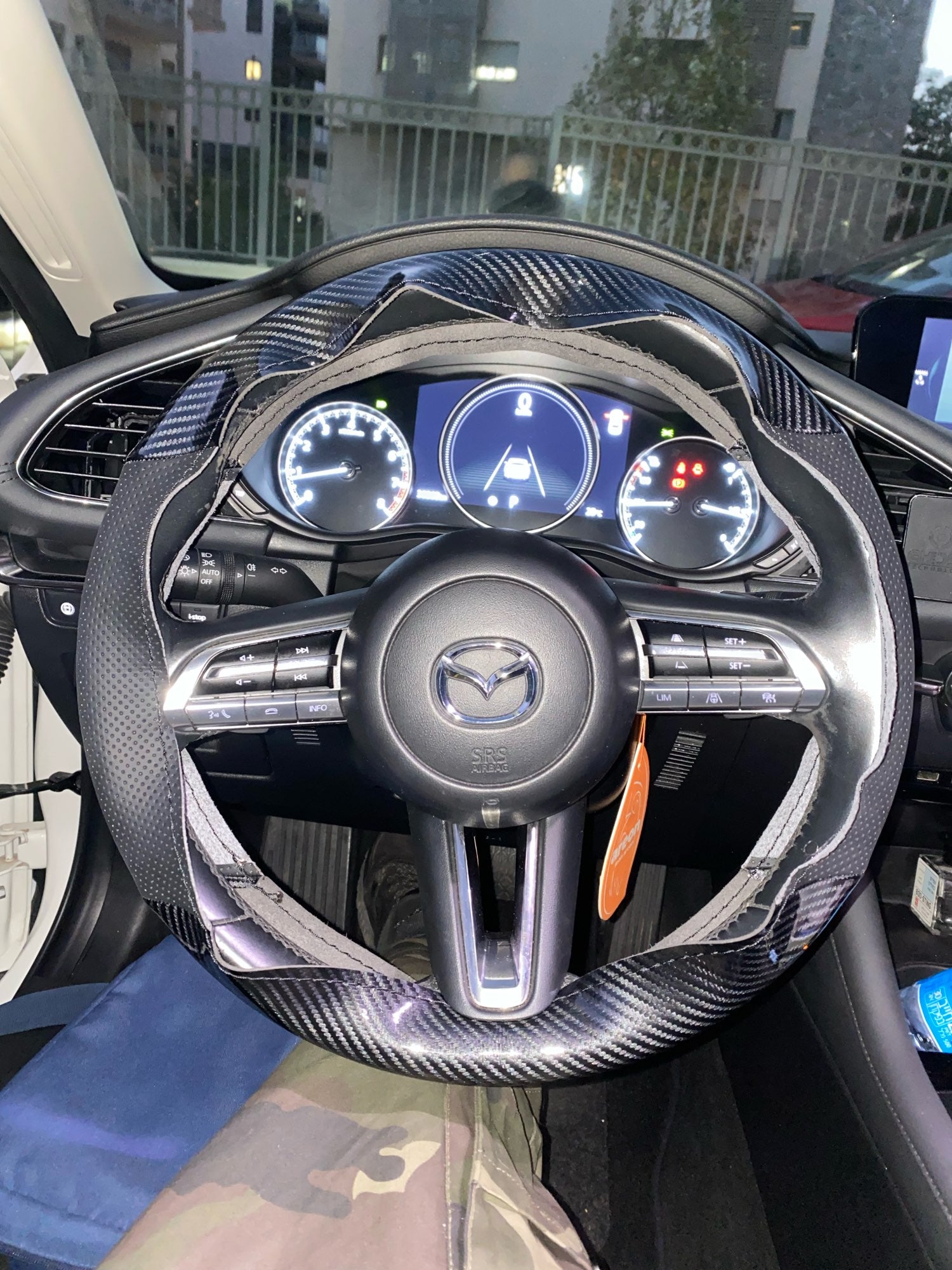 Carbon Fiber Hand Stitched Steering Wheel Cover