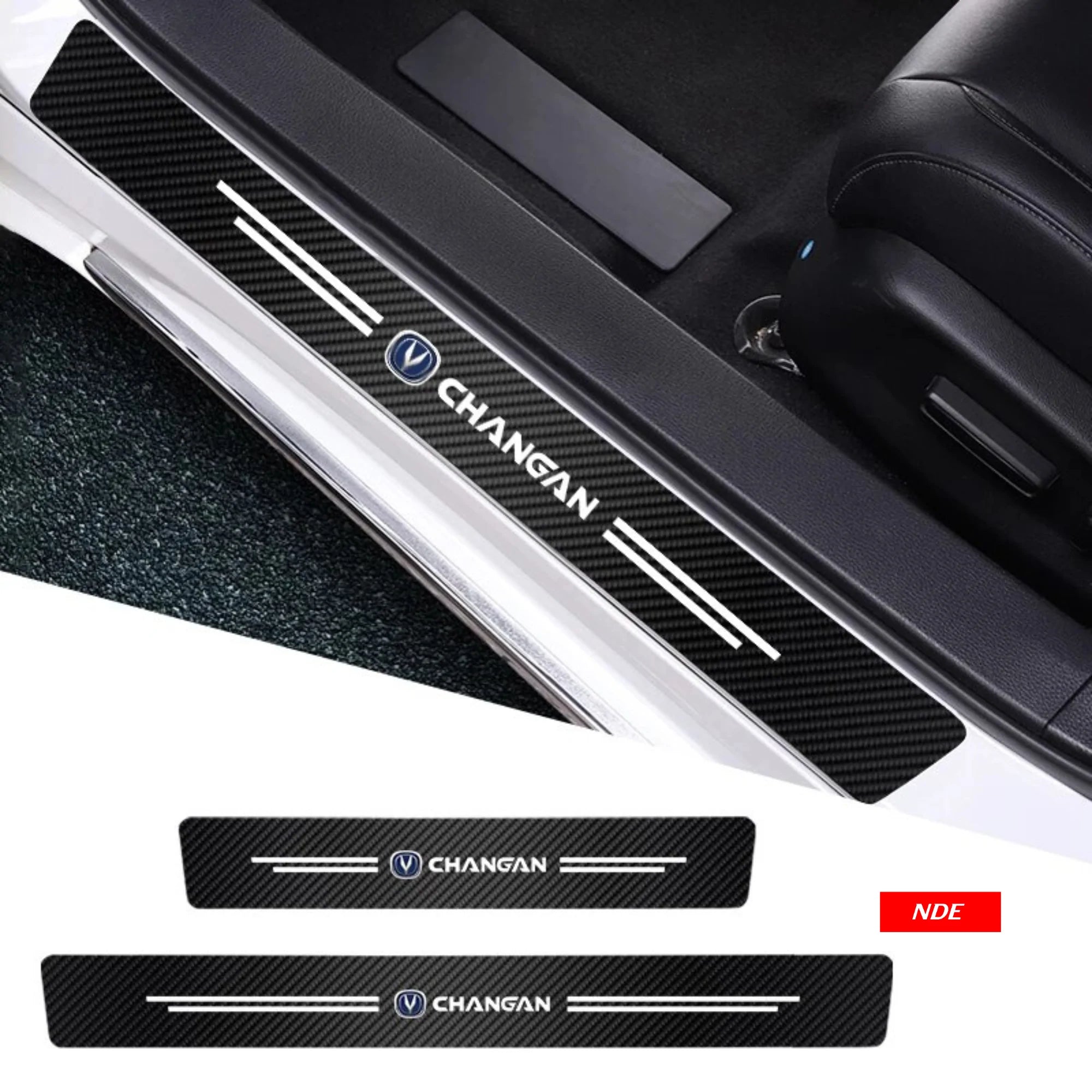 Carbon Fiber Car Door Threshold Anti-Scratch Sticker - 4Pcs