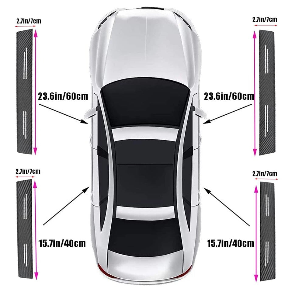 Carbon Fiber Car Door Threshold Anti-Scratch Sticker - 4Pcs