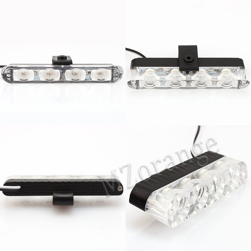 Car Grill White Flashers, Strobe light - 4 PCs