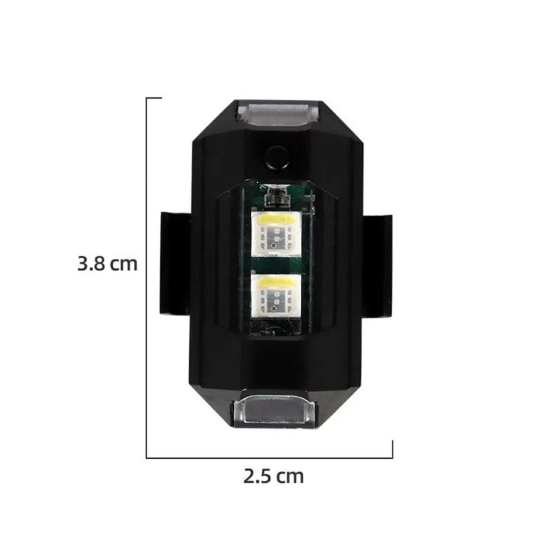 7 Colors Aircraft Strobe Lights, Mini Portable Flashers, Pack of 2