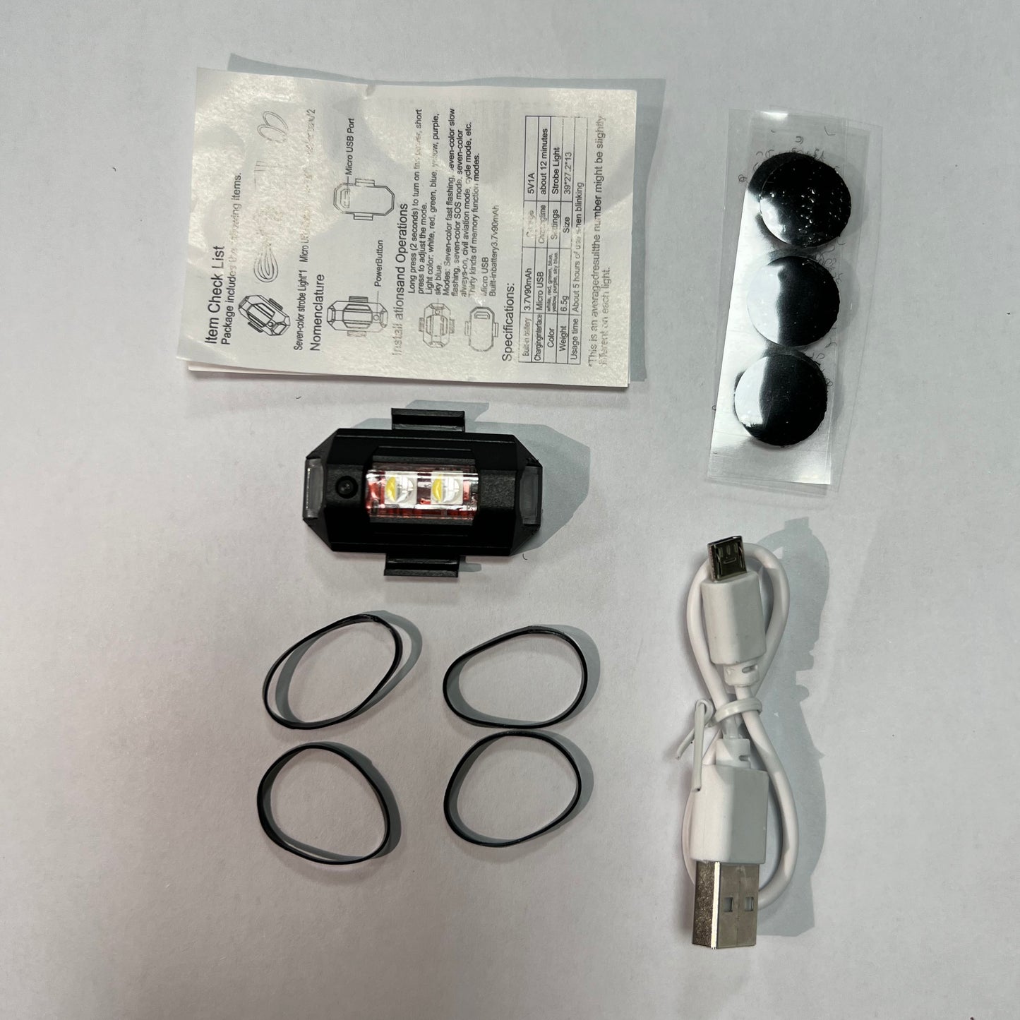 7 Colors Aircraft Strobe Lights, Mini Portable Flashers, Pack of 2