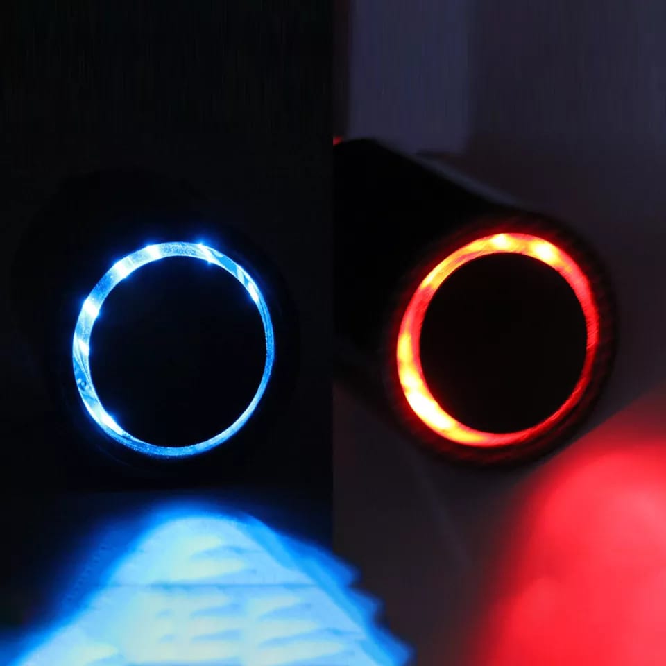 Universal Carbon Fiber Car Exhaust Muffler Tip With LED Light