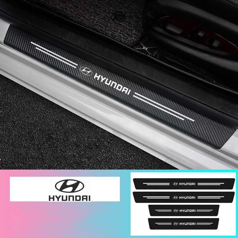 Carbon Fiber Car Door Threshold Anti-Scratch Sticker - 4Pcs
