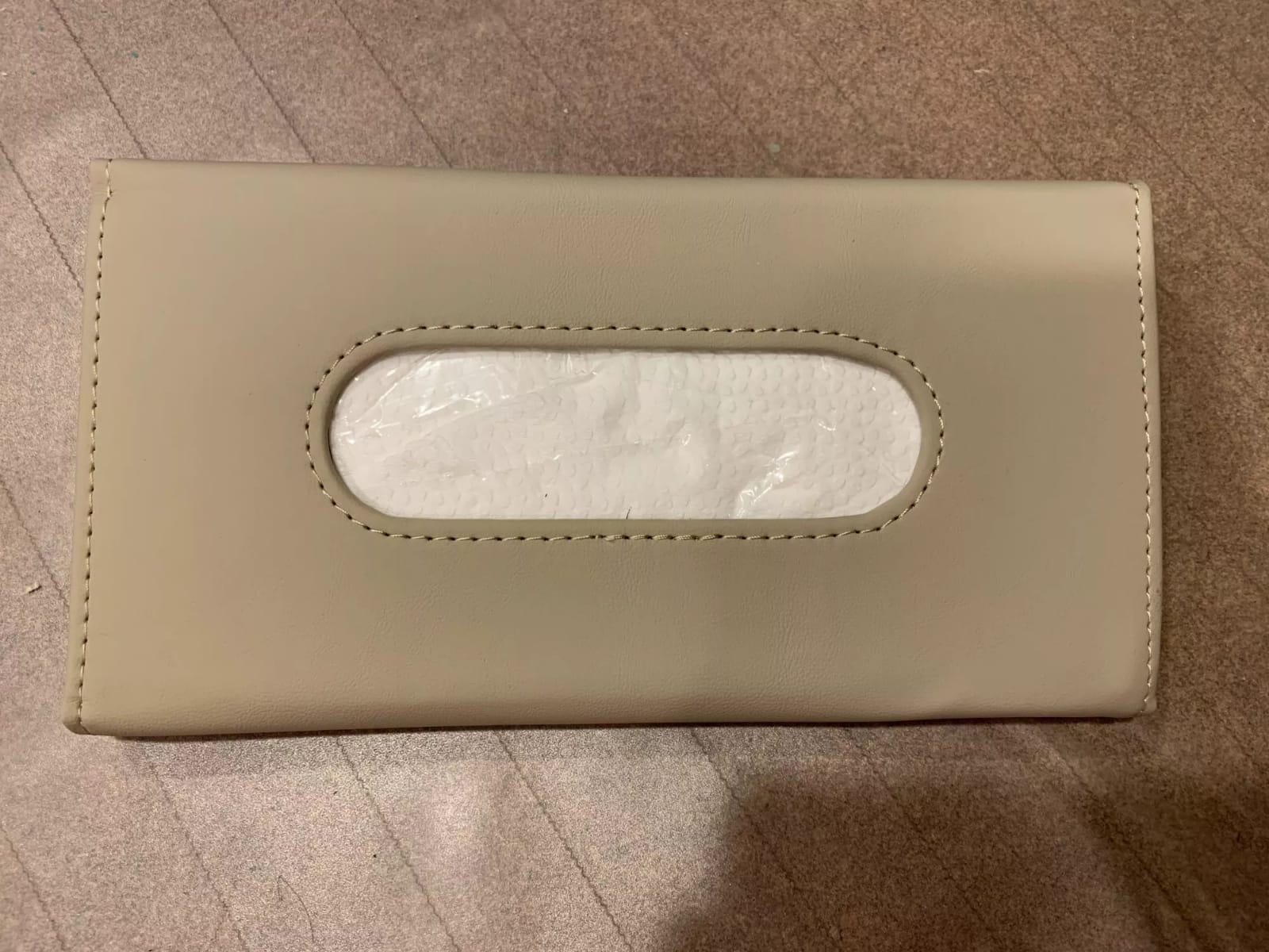 Premium Sun Visor PU Leather Car Tissue Box Holder