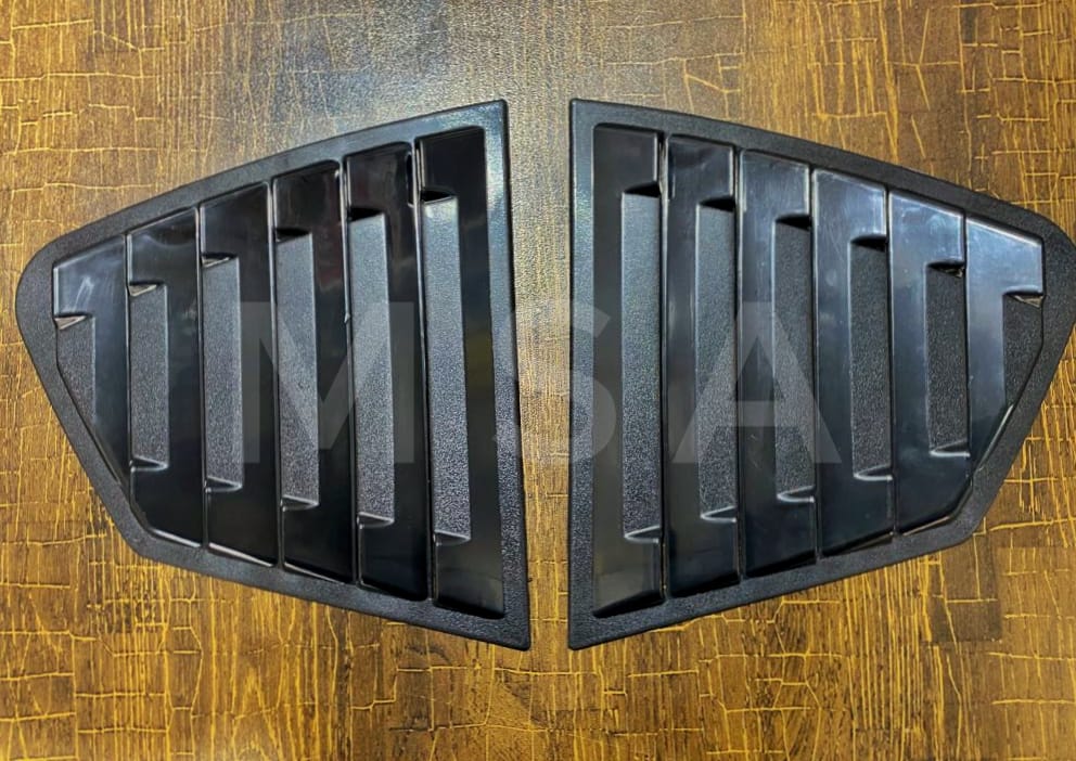 Honda City 2009-21 Bright Black Side Window Quater Louver Cover Trim