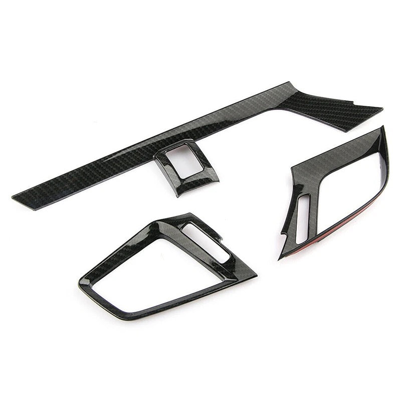 Honda Civic X Carbon Fiber Dashboard Center Side AC Air Vent Outlet Cover Trim - 3 Pcs