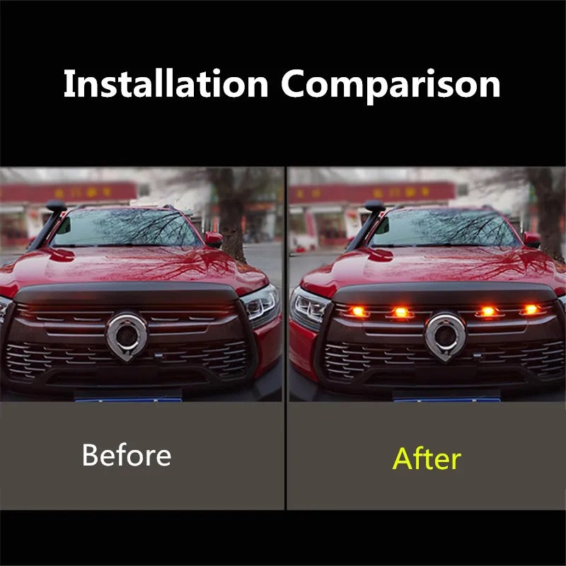 4 Pcs Universal Amber Color Grill Lights