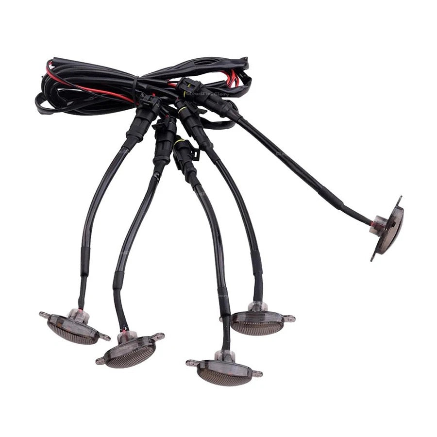 4 Pcs Universal Amber Color Grill Lights