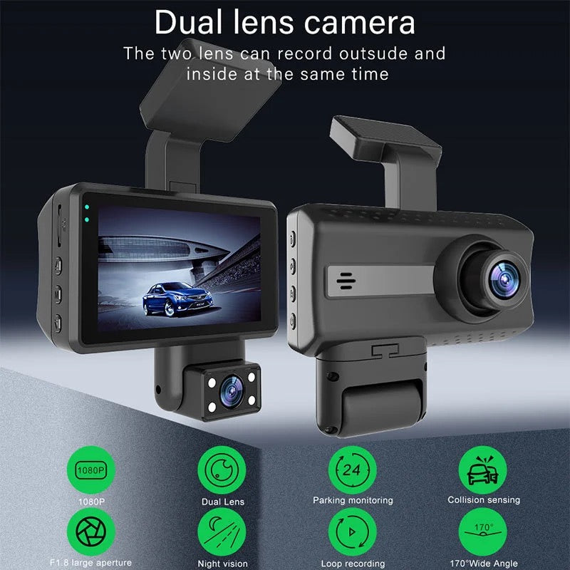Dual Lens Car Video Recorder Dash Cam