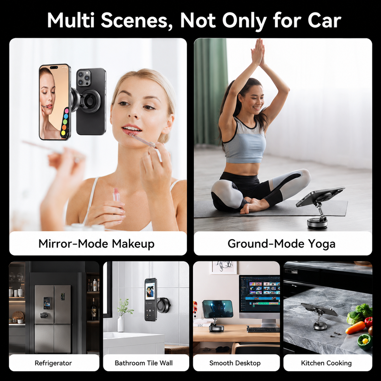Magnetic Car Phone Holder – 15W Wireless Charger | N52 Magnet | 360° Adjustable