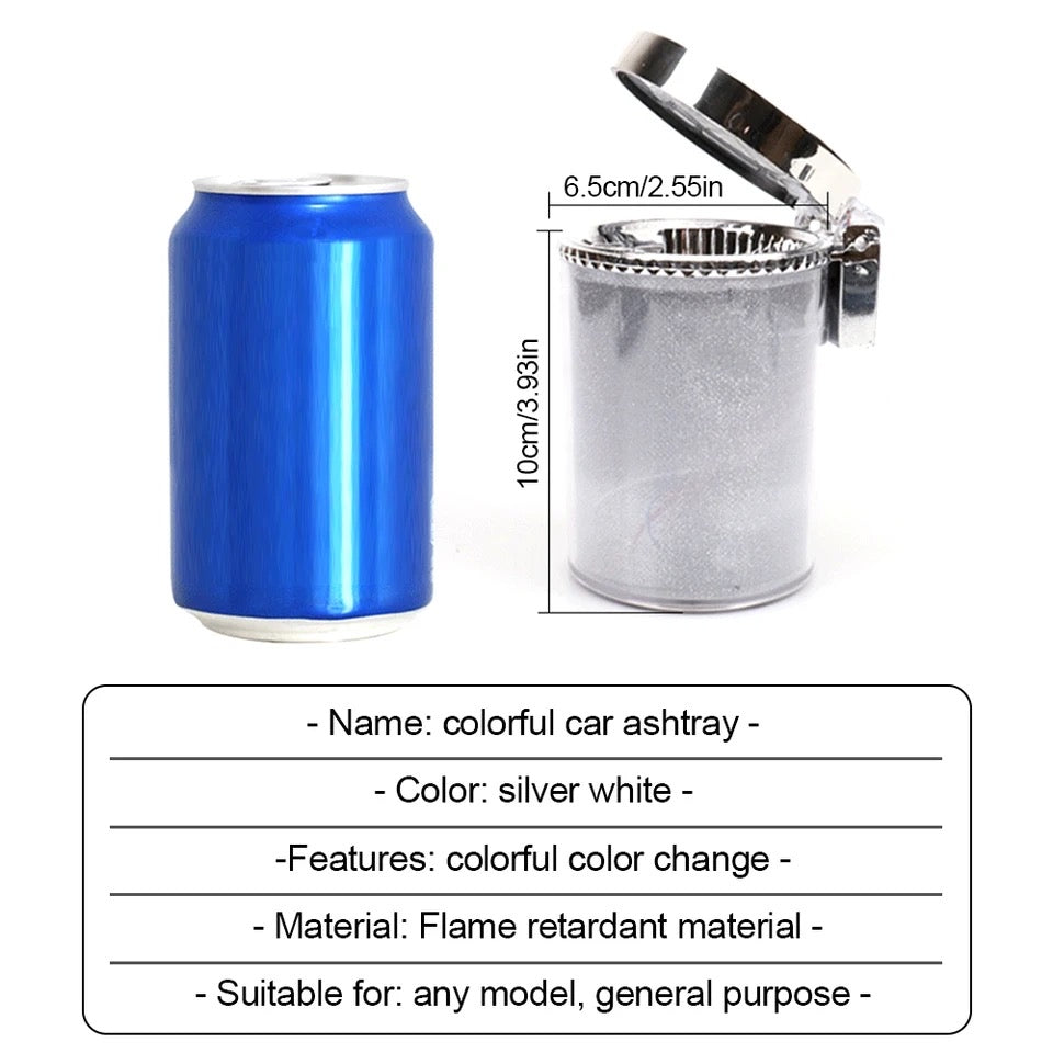 Car Ashtray Portable LED Lamp Smoke Cigarette Ash Holds