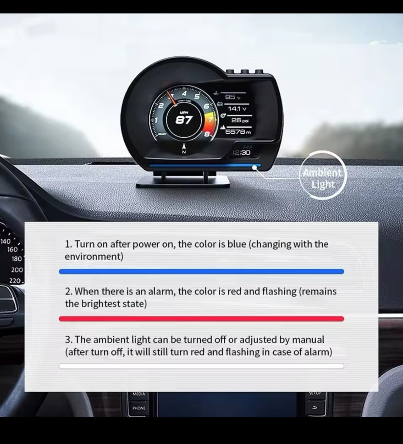 Car Head Up Display OBD2 Smart Car HUD - F15