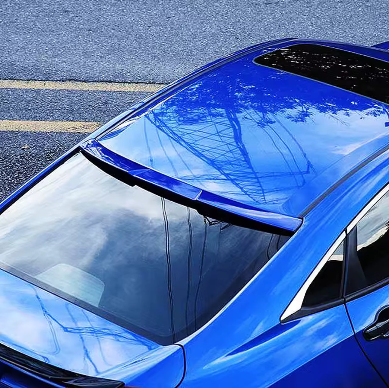 Honda Civic X Abs Plastic Roof Spoiler (non painted )