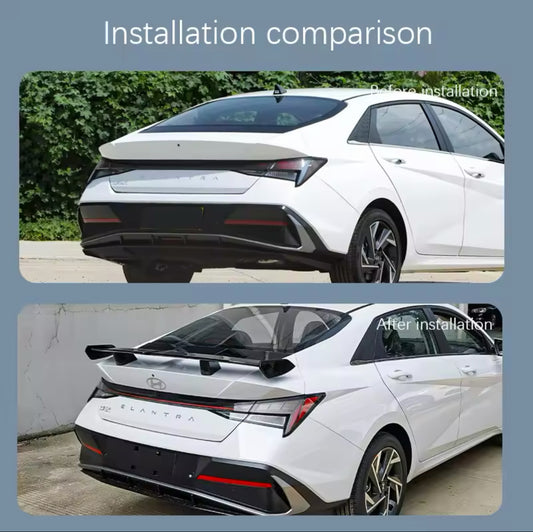 Hyundai Elantra Hybrid 2025 N line spoiler.