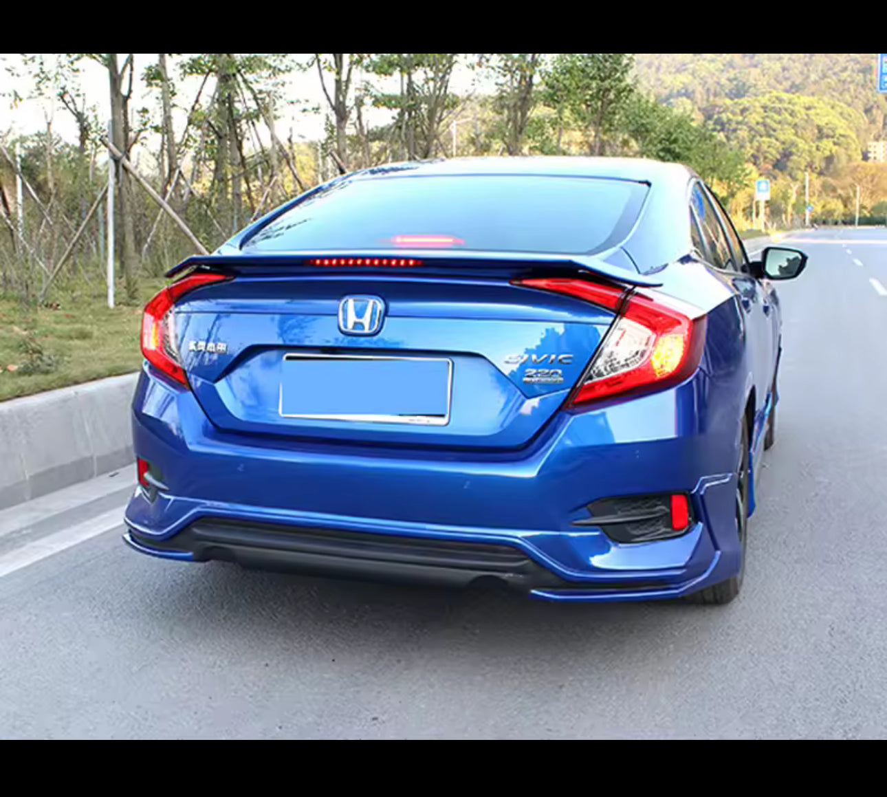 Honda Civic X Rs Down Wing Style Spoiler Abs Plastic