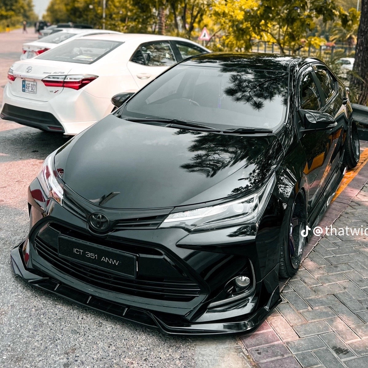 Car Front Bumper Splitter ABS Plastic - Small Spike Style - 3Pcs