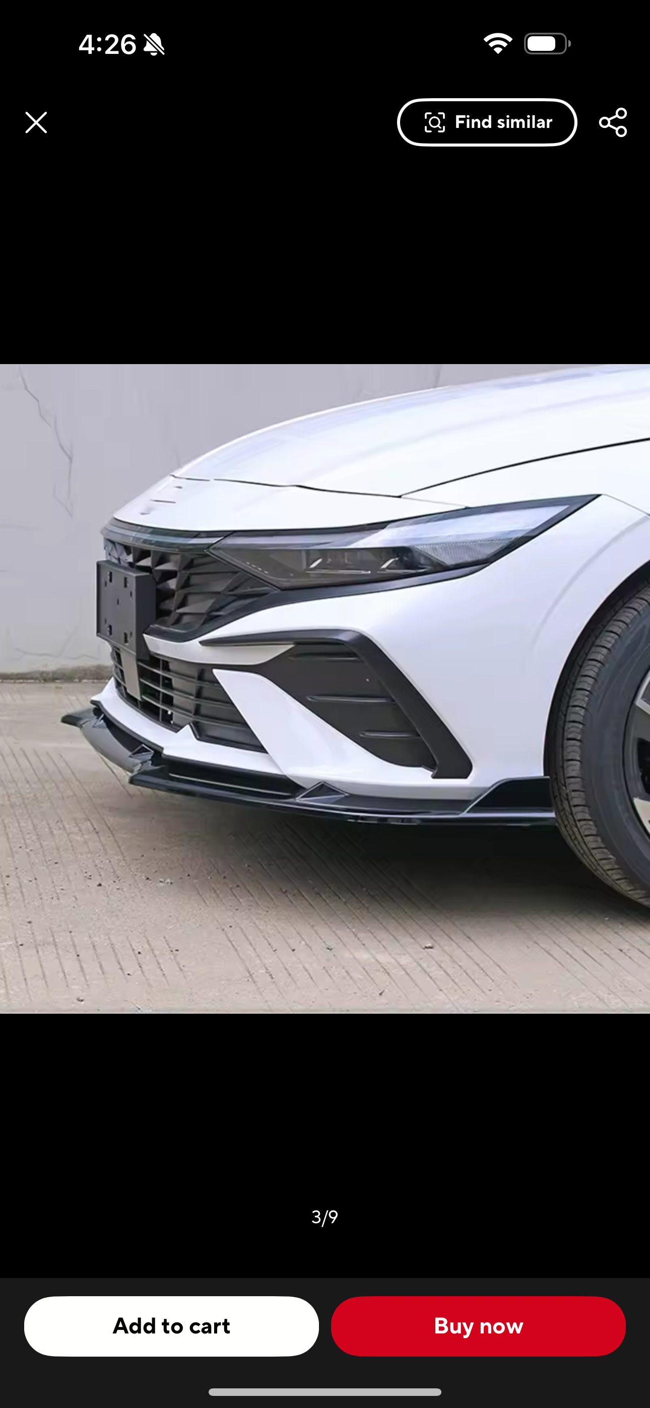 Hyundai Elantra Hybrid 2025 Front Splitter.