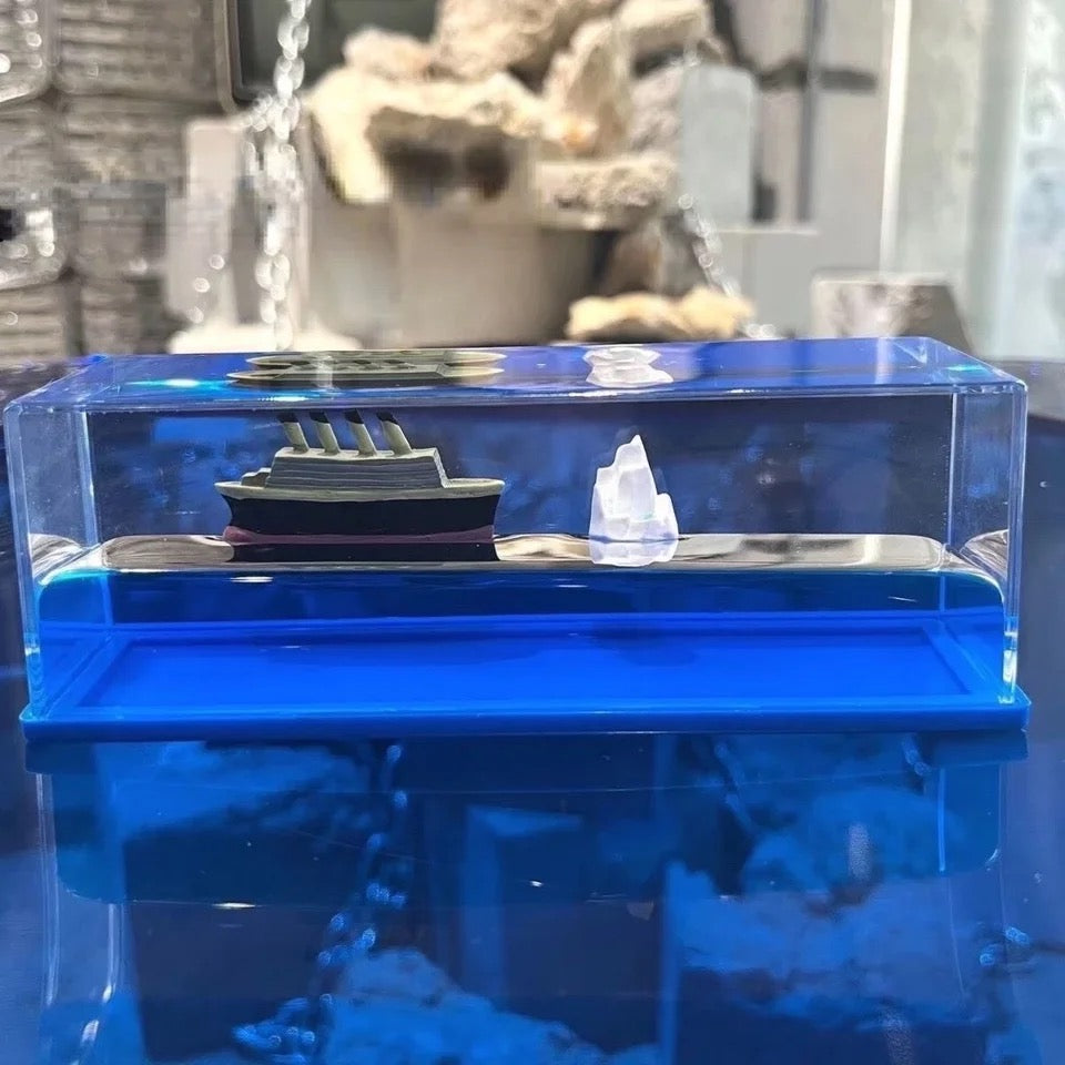 Titanic Cruise Ship Fluid Floating Decoration For Car Dashboard