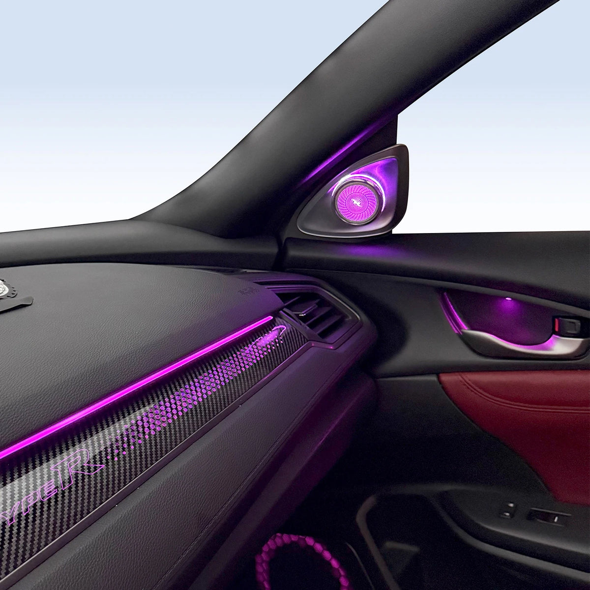 Civic X interior with rotating tweeter and ambient lighting