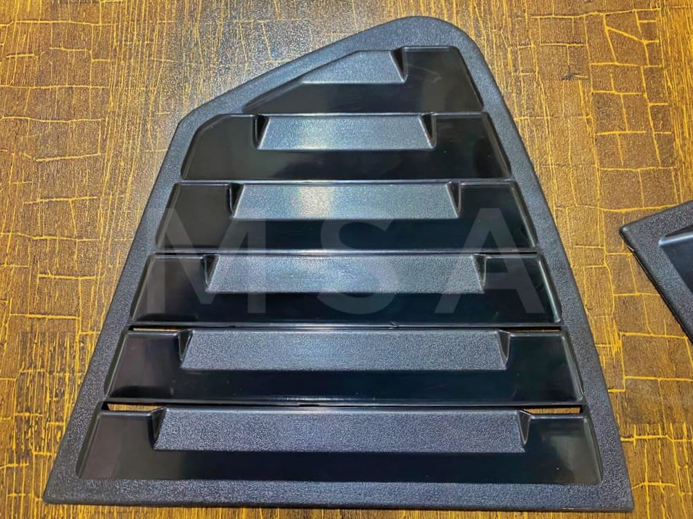 Honda City 2009-21 Bright Black Side Window Quater Louver Cover Trim