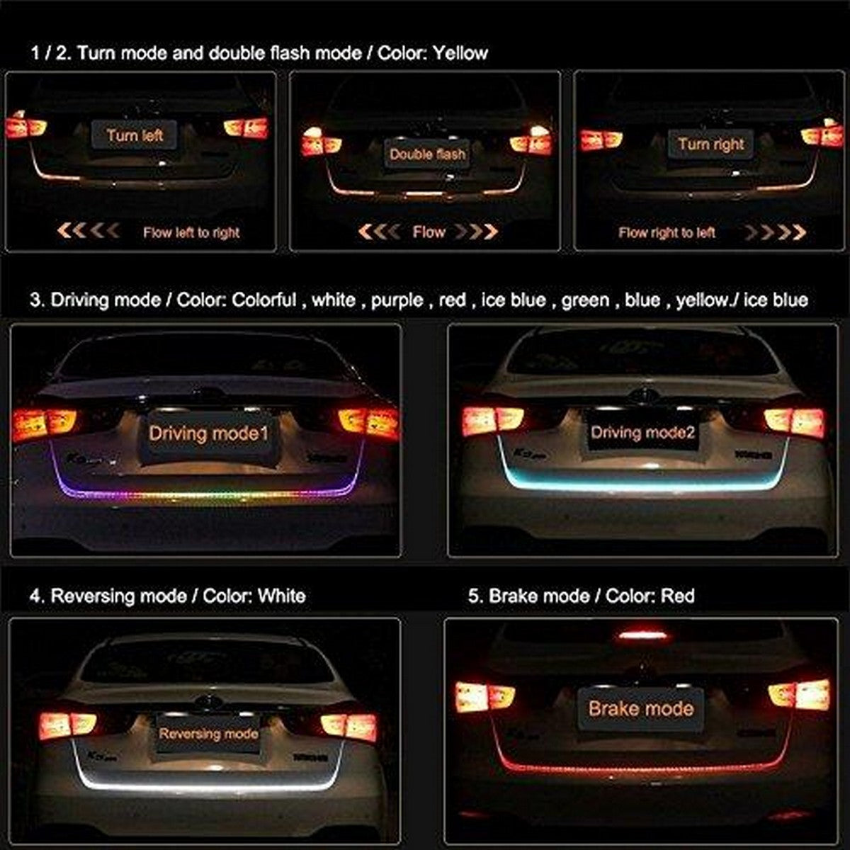 Car Trunk LED Light Flexible Strip Multi Function
