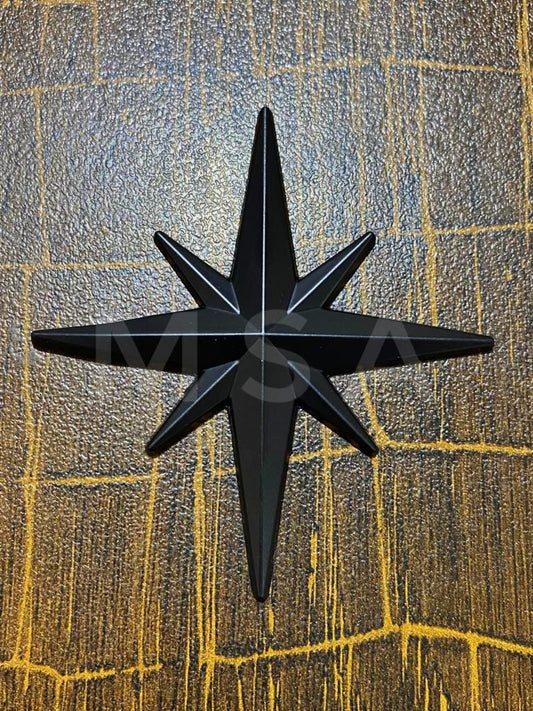 3D Black Glowing Star Car Badge Metal Logo
