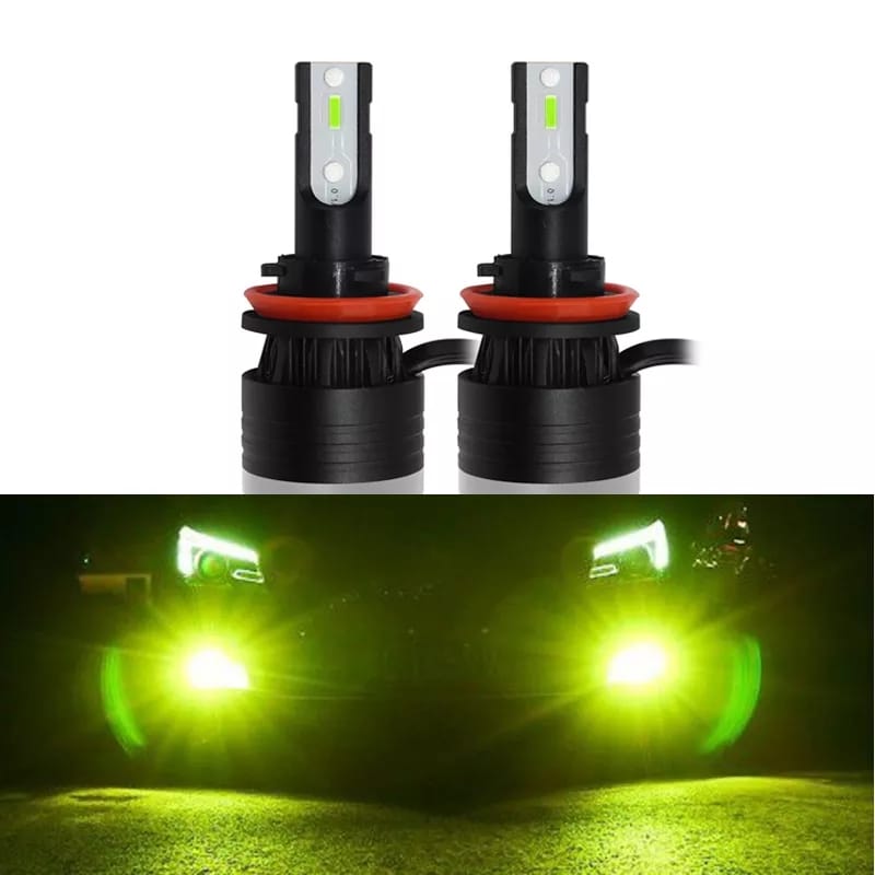Lime Green Color Led Light H11 - 2PCs