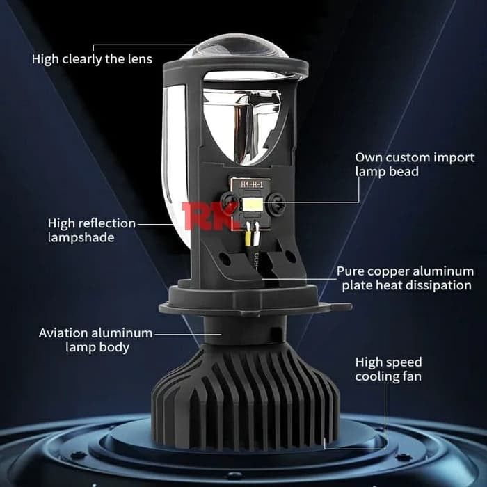 T9 Bi-Beam Projector lens Led Headlight Bulbs H4 - Hi/Low Cut Off
