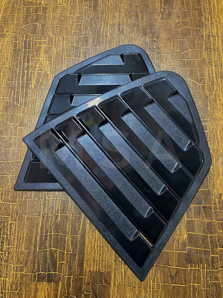 Honda City 2009-21 Bright Black Side Window Quater Louver Cover Trim