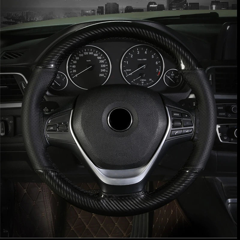 Carbon Fiber Hand Stitched Steering Wheel Cover
