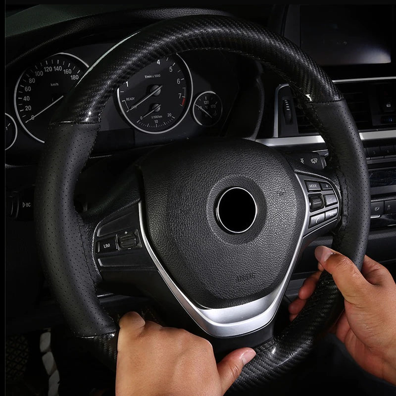 Carbon Fiber Hand Stitched Steering Wheel Cover