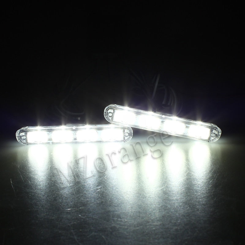 Car Grill White Flashers, Strobe light - 4 PCs